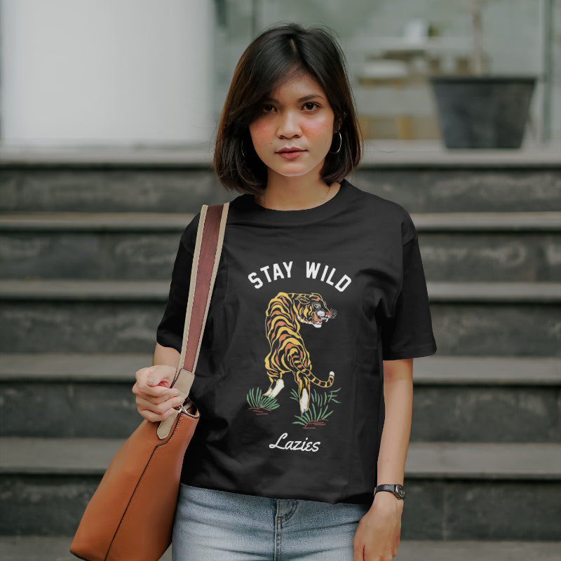 Unisex "STAY WILD" Oversized Graphic placement Standard T-Shirt