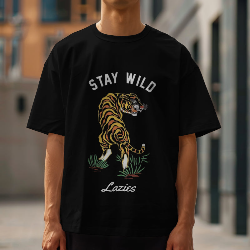 Unisex "STAY WILD" Oversized Graphic placement Standard T-Shirt