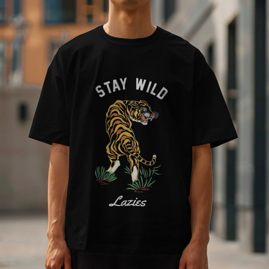 Unisex "STAY WILD" Oversized Graphic placement Standard T-Shirt