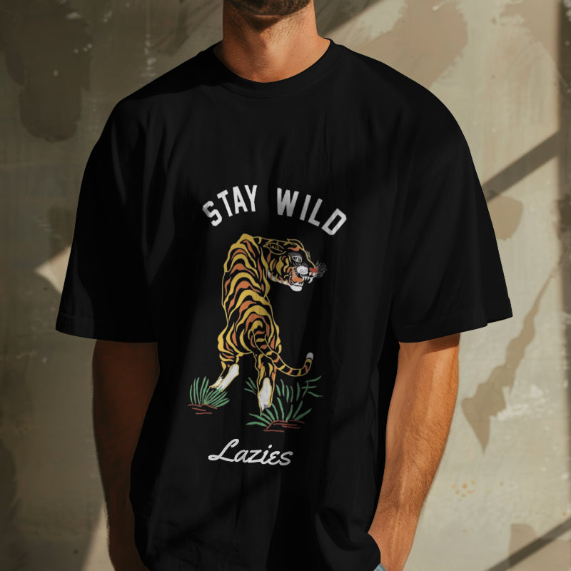 Unisex "STAY WILD" Oversized Graphic placement Standard T-Shirt